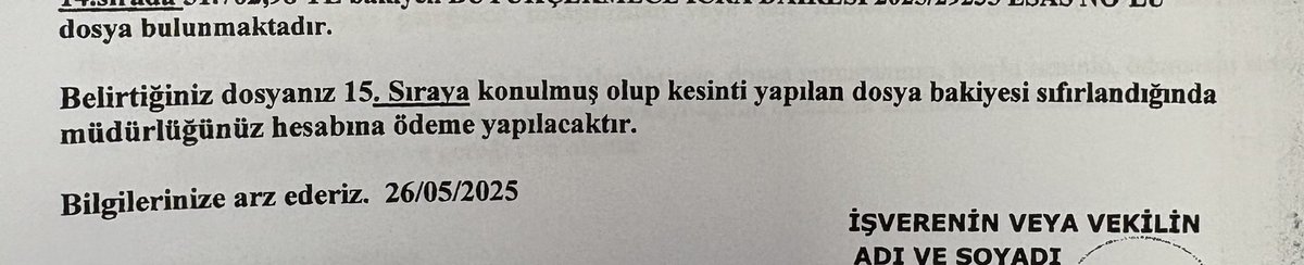 Bazı tahsilatlar ahirete kaldı…