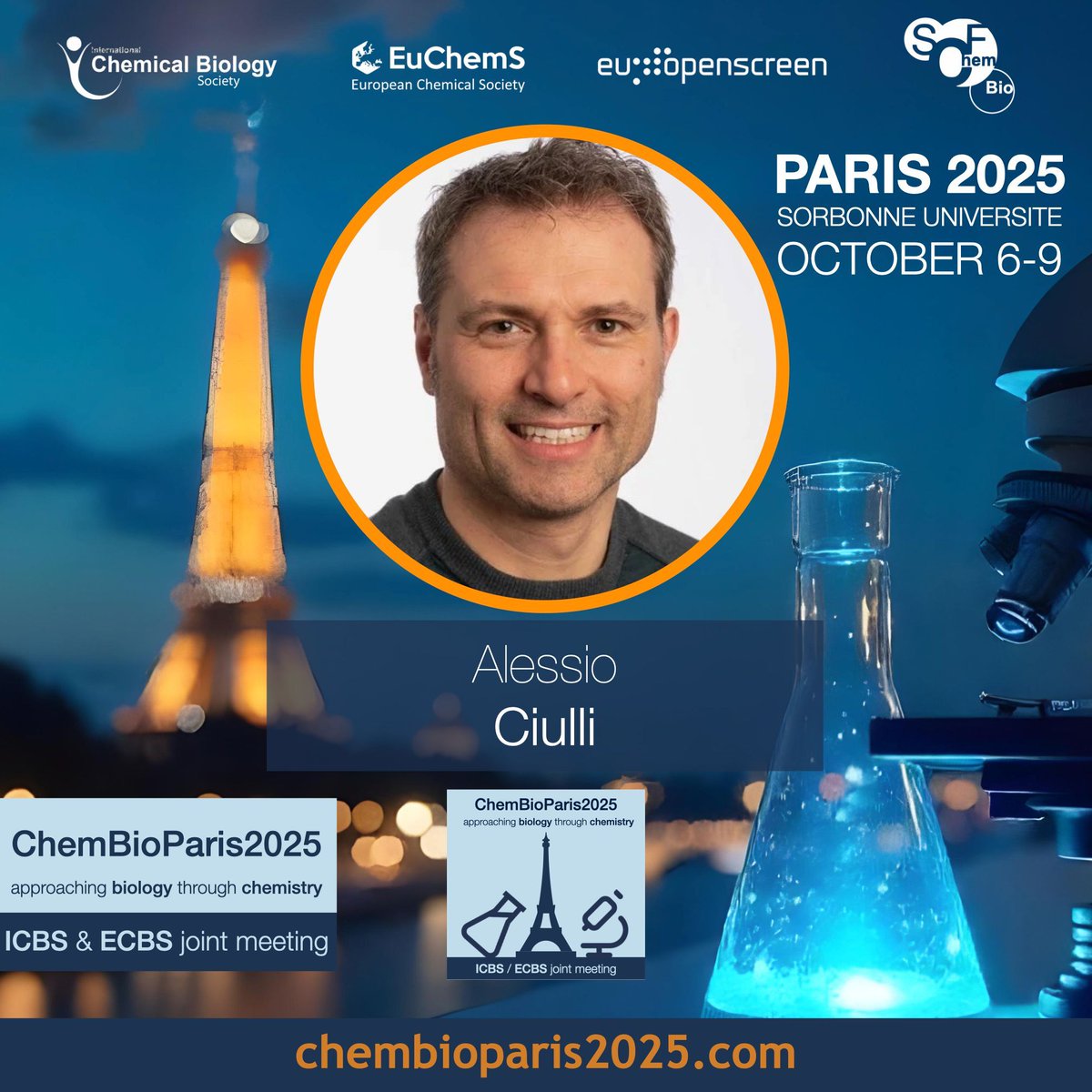 Boris Vauzeilles (@borisvauzeilles) on Twitter photo We are thrilled to welcome <a href="/alessiociulli/">Alessio Ciulli</a> to the #ChemBioParis2025 conference in Paris Oct 6-9, 2025. Sign up at chembioparis2025.com—early bird discounts available until Jun 10 for members of <a href="/ChemBioSociety/">International Chemical Biology Society</a>, <a href="/EuChemS/">EuChemS</a>, <a href="/EuOpenscreen/">EU-OPENSCREEN ERIC</a>, <a href="/SCF_ChemBio/">Division de Chémobiologie</a>. #ChemBioEvent We are thrilled to welcome <a href="/alessiociulli/">Alessio Ciulli</a> to the #ChemBioParis2025 conference in Paris Oct 6-9, 2025. Sign up at chembioparis2025.com—early bird discounts available until Jun 10 for members of <a href="/ChemBioSociety/">International Chemical Biology Society</a>, <a href="/EuChemS/">EuChemS</a>, <a href="/EuOpenscreen/">EU-OPENSCREEN ERIC</a>, <a href="/SCF_ChemBio/">Division de Chémobiologie</a>. #ChemBioEvent