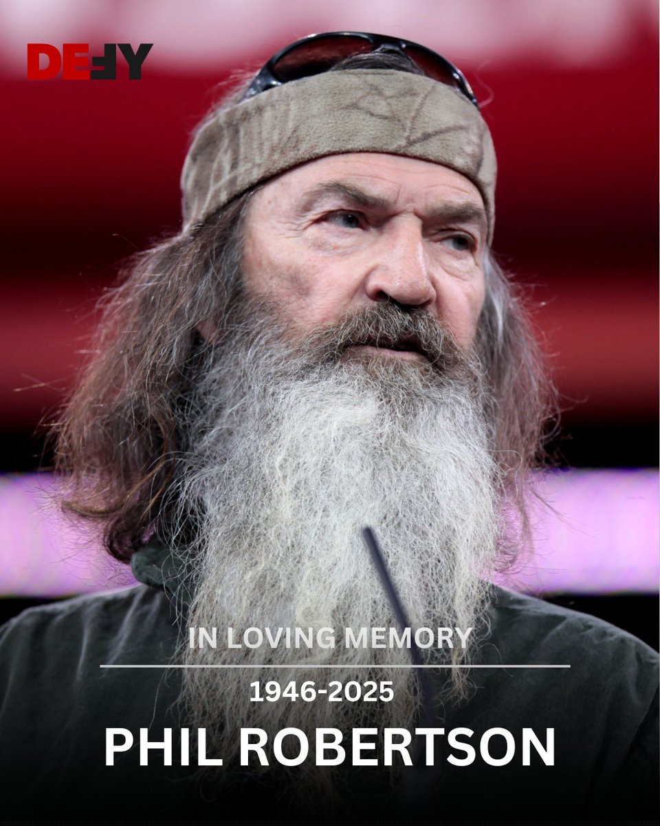 Phil Robertson, patriarch of Duck Dynasty has passed away at the age of 79. 

Phil shared his life, values, and family with the world. Our thoughts are with the Robertson family and his fans. 

#PhilRobertson #DuckDynasty #DEFY