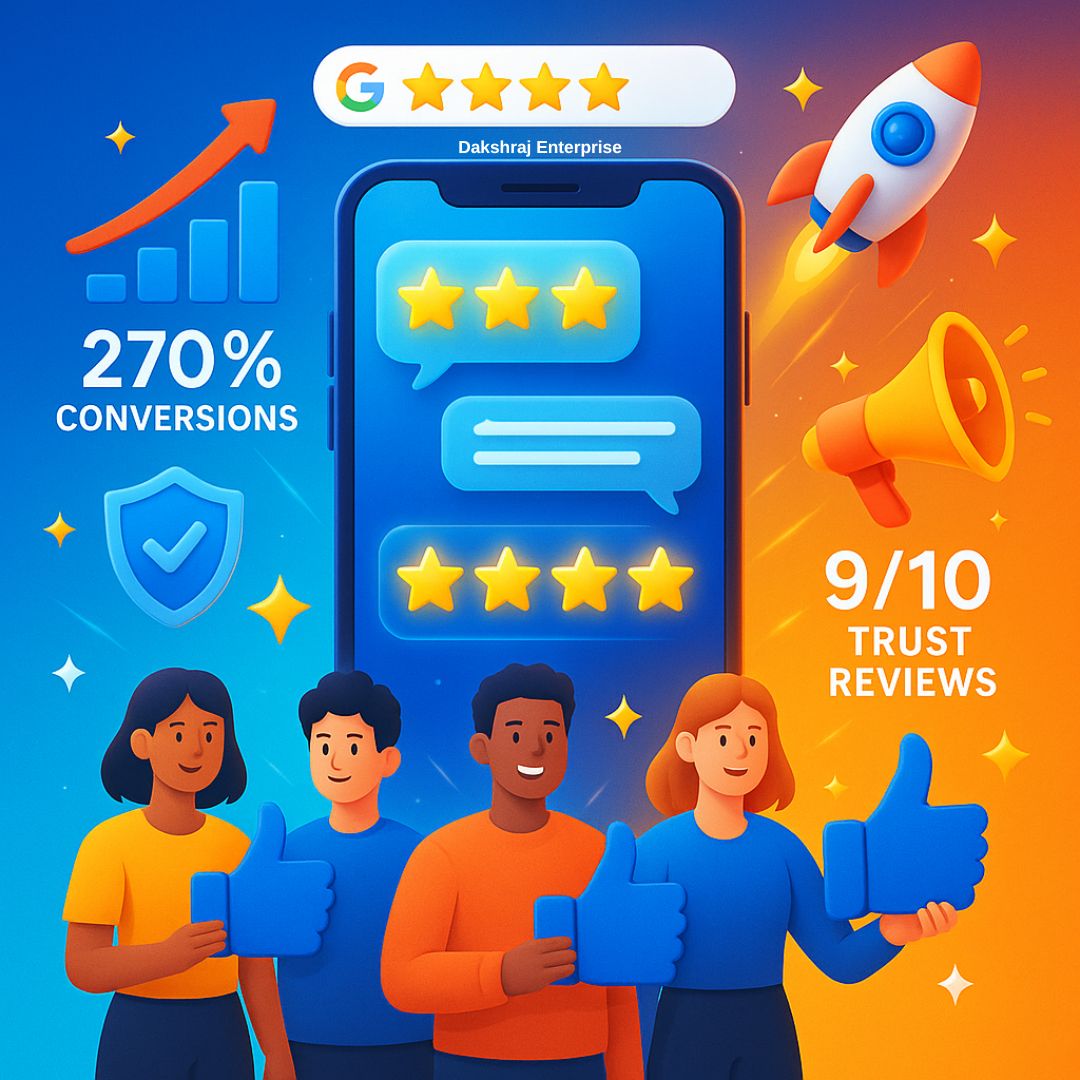 DakshrajIndia's tweet image. Online reviews are digital word-of-mouth 📱✨ A single ⭐ or 🌟 can boost or break a brand. We trust strangers more than ads—real voices matter! 🗣️💥 

#OnlineReviews #TrustFactor #DigitalMarketing #UX