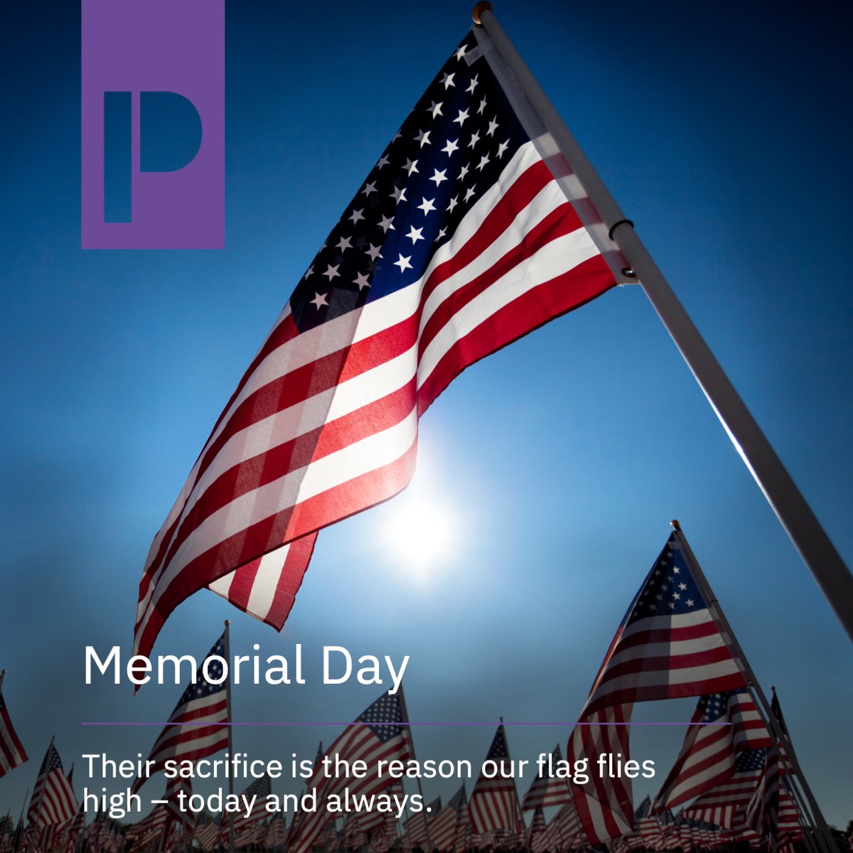 PrideRP_'s tweet photo. In honor of all those who have served this country and made the ultimate sacrifice, Pride Resource Partners wishes you all a safe and meaningful Memorial Day! Freedom is not free. Our armed services and their families know this more than anyone. Thank you! 

#MemorialDay https://t.co/gXmvgA3uaV