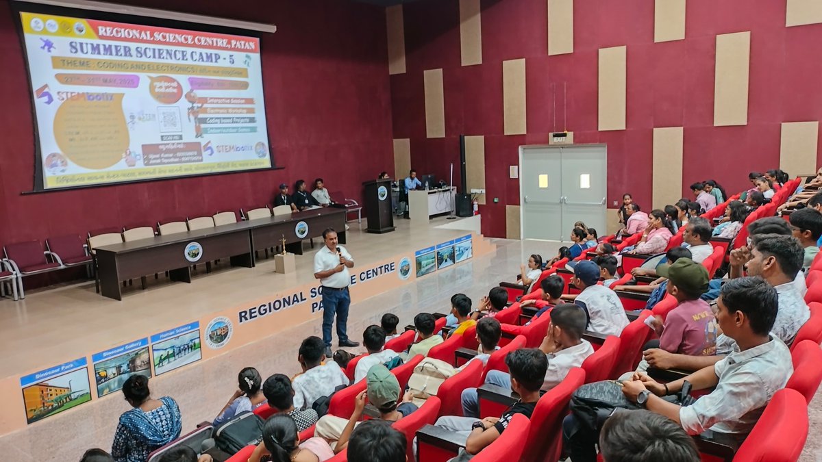 RscPatan's tweet photo. Let the innovation begin!
@RscPatan has successfully inaugurated the 5th Summer Science Camp on Coding &amp; Electronics! 59 enthusiastic students (39 Male &amp; 20 Female) are all set for an exciting journey into the world of coding and electronics! @narottamsahoo https://t.co/SJv1U9b4V1
