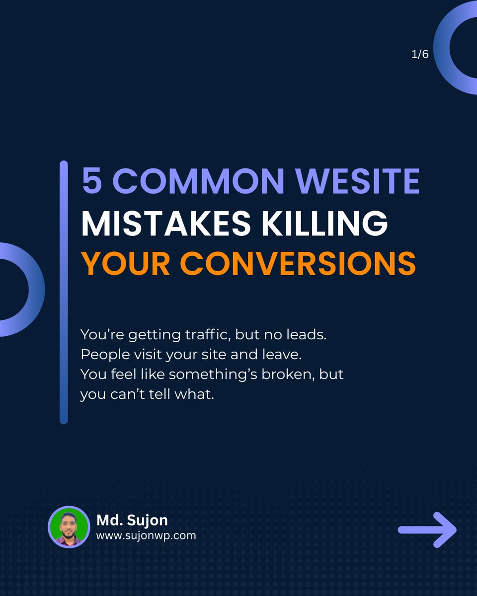 𝐈𝐬 𝐲𝐨𝐮𝐫 𝐰𝐞𝐛𝐬𝐢𝐭𝐞 𝐠𝐮𝐢𝐥𝐭𝐲 𝐨𝐟 𝐚𝐧𝐲 𝐨𝐟 𝐭𝐡𝐞𝐬𝐞 𝐦𝐢𝐬𝐭𝐚𝐤𝐞𝐬?
You’re getting visitors.
But no one’s booking a call.

More Details: shorturl.at/A7Ydl

Contact Me: fiverr.com/s/rEa4Der
#WebDesign #WebDesigner #Wix #WordPress #Webflow