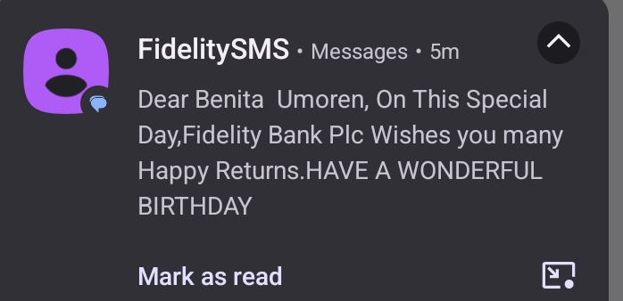 Bennie (@bennyumoren) on Twitter photo Dear <a href="/fidelitybankplc/">Fidelity Bank</a> it's your consistency being the first to wish me happy birthday every year for me. Thank you Dear <a href="/fidelitybankplc/">Fidelity Bank</a> it's your consistency being the first to wish me happy birthday every year for me. Thank you