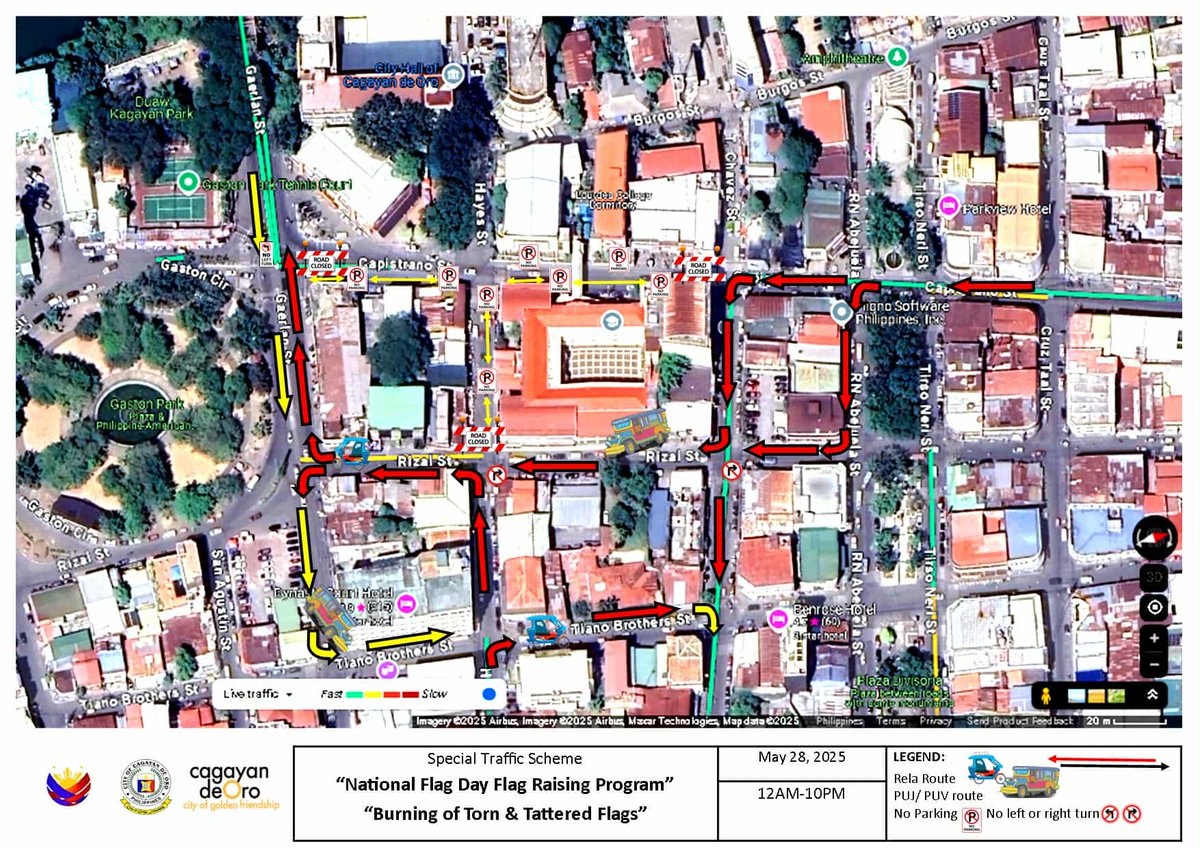 CdoGov's tweet photo. TRAFFIC ADVISORY 📷📷📷

Please  be informed of the Temporary Traffic Scheme to be implemented during  the NATIONAL FLAG DAY FLAG RAISING from May 27, 2025, 5:00 AM to 9:00 AM  and May 27, 2025, 10:00 PM to May28, 2025, 10:00 PM to May 28, 2025,  10:00 PM at Divisoria Area; https://t.co/QD67874Vpa