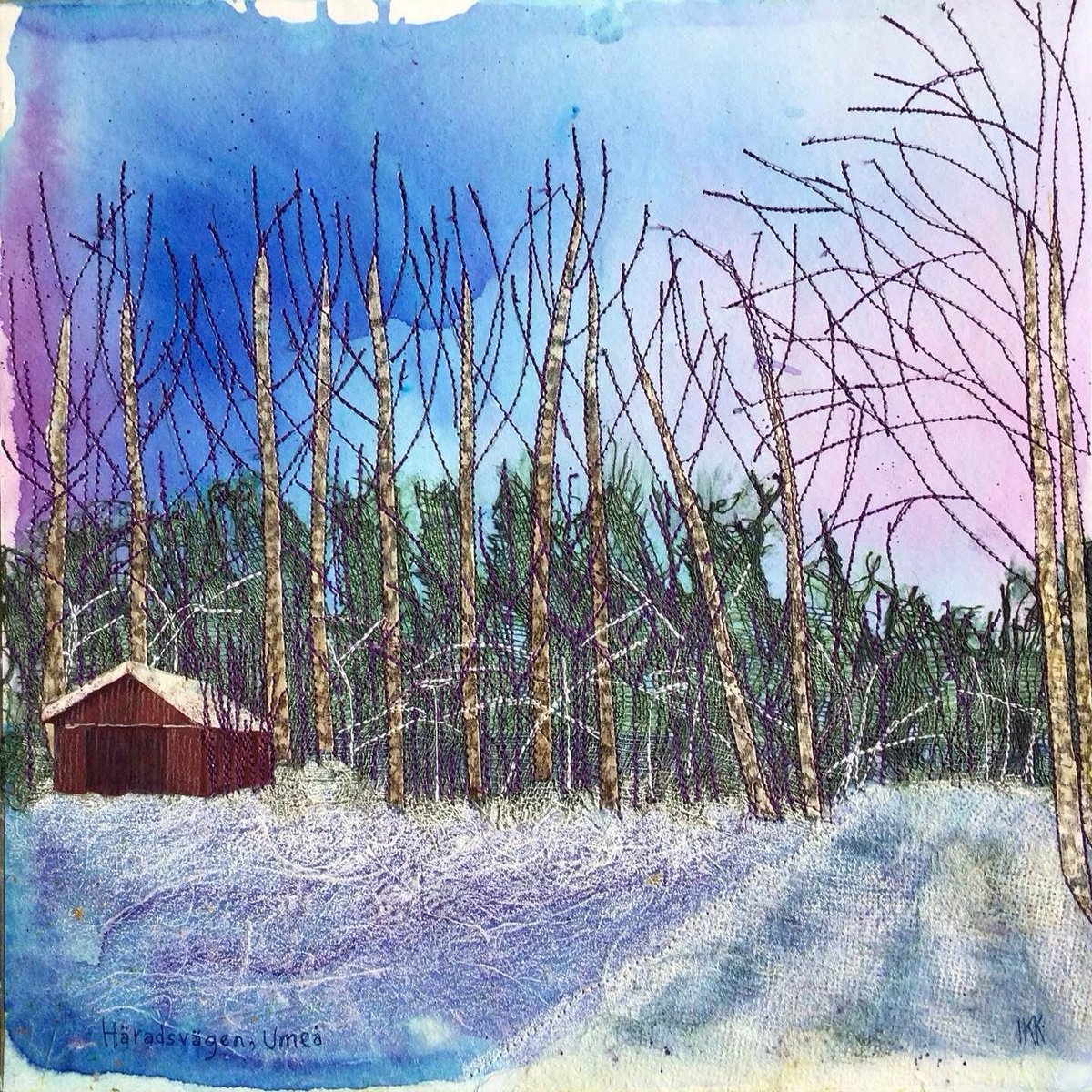 This original piece “Häradsvägen, Umeå” went to a good home this @derbyshireopenarts weekend. A big thank you to all who came to buy, browse and banter at the @peakvisionarts venue in Chapel en le Frith. We had a great time and our no 89 café was thriving. Thank you! 🙏