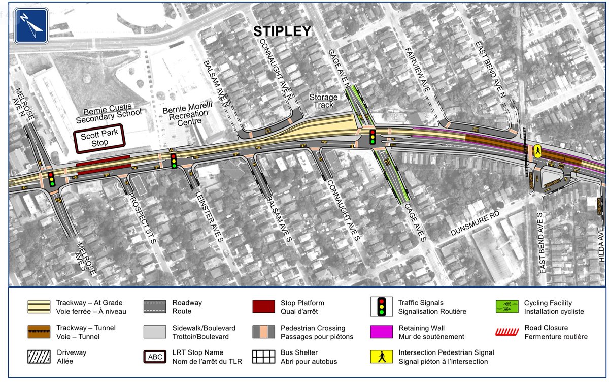The roll plans for the Hamilton LRT have been released. Essentially they’re a detailed view of how the infrastructure will be built. Some cool details, like a train storage area at Scott Park. Check them out here: assets.metrolinx.com/image/upload/v… #HamOnt