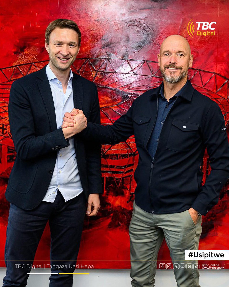 TBC DIGITAL (@tbconlinetz) on Twitter photo Kocha Eric ten Hag ametua Bayer 04 Leverkusen, akirithi mikoba ya Xabi Alonso. 
Ten Hag amesaini mkataba wa miaka miwili ambapo ataitumikia timu hiyo mpaka mwaka 2027.
Ikumbukwe Hag anachukua mikoba ya Xabi Alonso aliyetimkia Real Madrid. Kocha Eric ten Hag ametua Bayer 04 Leverkusen, akirithi mikoba ya Xabi Alonso. 
Ten Hag amesaini mkataba wa miaka miwili ambapo ataitumikia timu hiyo mpaka mwaka 2027.
Ikumbukwe Hag anachukua mikoba ya Xabi Alonso aliyetimkia Real Madrid.