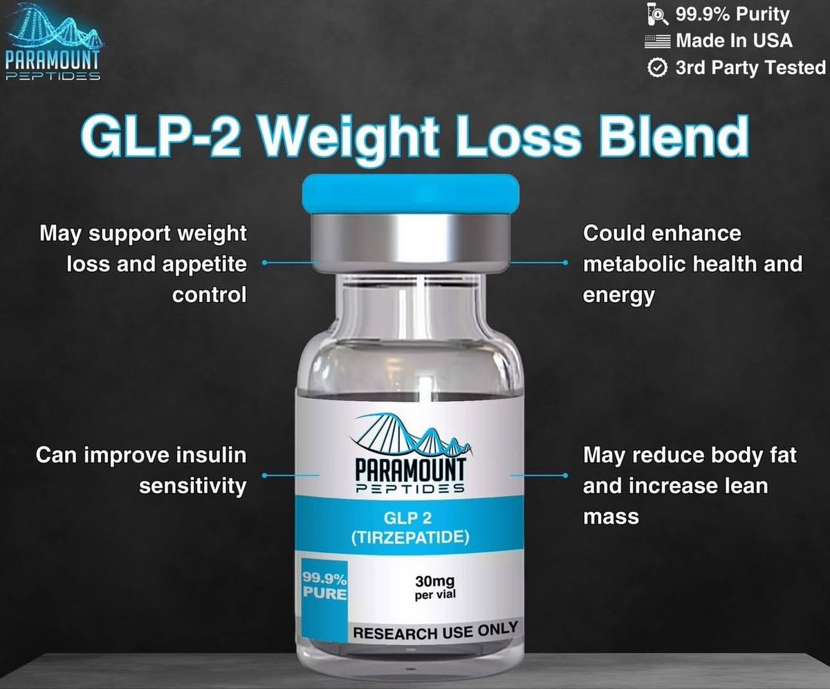 ParamountPep's tweet photo. GLP-2 weight loss blend  #glp2 #weightloss #blend #peptides #paramountpeptides https://t.co/AOou0LF9bP