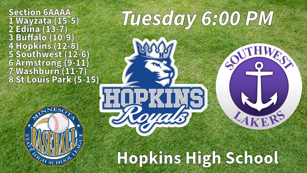 Hopkins Berries (@hopkinsberries) on Twitter photo Good luck to <a href="/HopkinsBaseball/">Hopkins Royals BSBL</a> who open play in <a href="/MSHSL/">Minnesota State High School League</a> Section 6AAAA play on Tuesday!
mshsl.org/tournaments/20… Good luck to <a href="/HopkinsBaseball/">Hopkins Royals BSBL</a> who open play in <a href="/MSHSL/">Minnesota State High School League</a> Section 6AAAA play on Tuesday!
mshsl.org/tournaments/20…