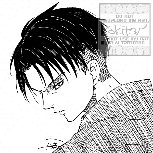 kakitsu_snar's tweet image. aoさん( @ao53141479 )より進撃の兵長
ありがとうございました～！
全身ラフの供養もさせてください(´つヮ⊂)