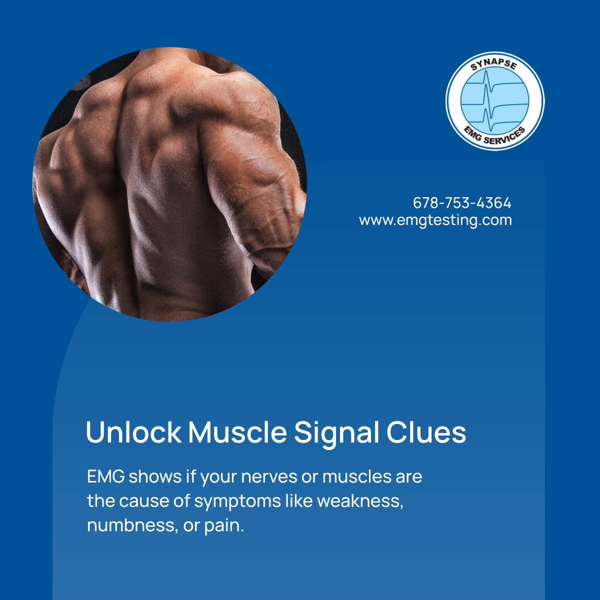 synapseemgsrvcs's tweet image. Your muscles tell a story—let’s listen 🎧💡🧠💪📈. EMG testing reveals nerve issues with precision.📅 Schedule your test today!

#EMGTesting #SnellvilleGA #NeuromuscularCare #SciaticaSupport #MuscleTesting