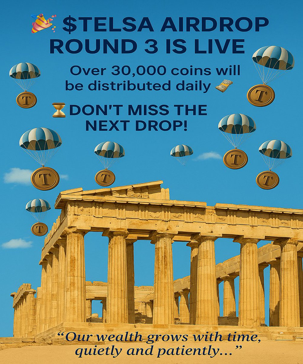 YieldTelsa's tweet photo. 🎊 $TELSA Airdrop – Round 3 Has Begun!

Over 30,000 coins are landing
in selected wallets every single day 💸

📍Distribution for Round 3 starts today!

“Our wealth grows with time, quietly and patiently…”

#TELSA #Airdrop #Crypto #DeFi https://t.co/pjNDQc7Zah