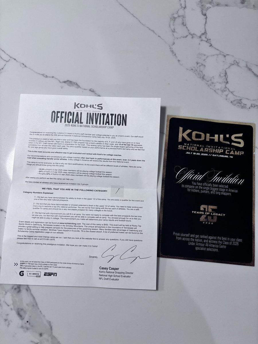 Reed Price (@reedprice81) on Twitter photo Thank you <a href="/Coach_Casper/">Coach Casey Casper</a> for the invitation to the <a href="/KohlsSnapping/">Kohl's Snapping Camps</a> camp in TN! So excited for the chance to compete!
<a href="/HighlandHawksFB/">Highland Hawks Football</a> <a href="/brian_mcnamara9/">Brian McNamara</a> <a href="/steverausch17/">Rausch Kicking</a> <a href="/CoachZacBarton/">Zac Barton</a> Thank you <a href="/Coach_Casper/">Coach Casey Casper</a> for the invitation to the <a href="/KohlsSnapping/">Kohl's Snapping Camps</a> camp in TN! So excited for the chance to compete!
<a href="/HighlandHawksFB/">Highland Hawks Football</a> <a href="/brian_mcnamara9/">Brian McNamara</a> <a href="/steverausch17/">Rausch Kicking</a> <a href="/CoachZacBarton/">Zac Barton</a>