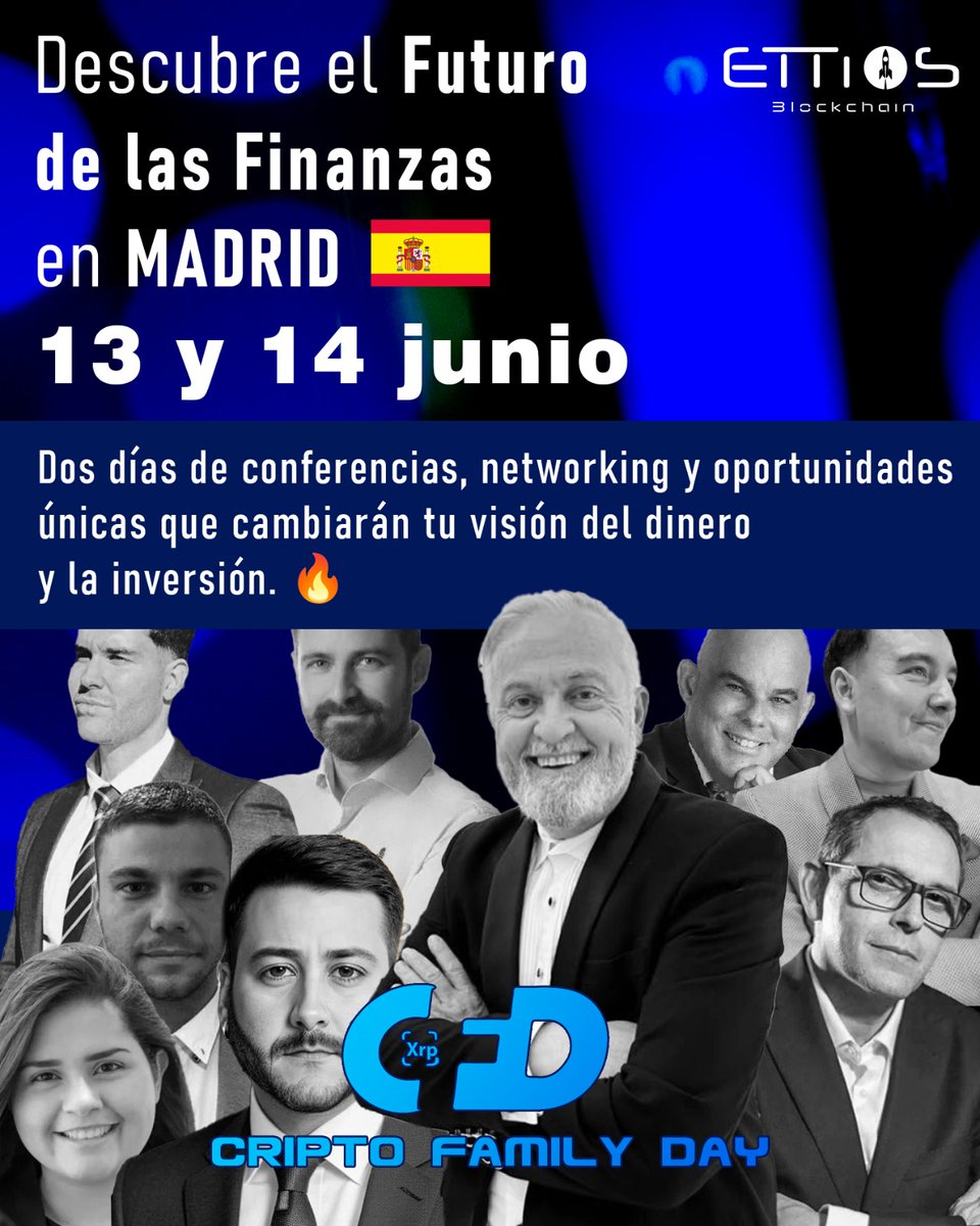 🚀 ¡La revolución cripto llega a Madrid! 🚀
Este 13 y 14 de junio, la capital española se convierte en el epicentro de la innovación financiera. Dos días de conferencias, networking y oportunidades únicas para aprender de los mayores expertos en criptomonedas y blockchain. 💡🔗