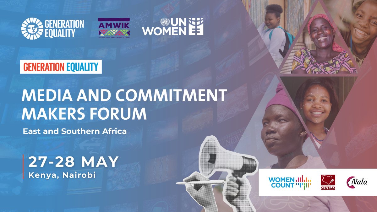 Association of Media Women in Kenya (@amwik) on Twitter photo How can the media and gender equality advocates unite to amplify the voices of women and girls?
<a href="/AMWIK/">Association of Media Women in Kenya</a> is proud to partner with <a href="/unwomenafrica/">UN Women Africa</a>, <a href="/KenyaEditors/">Kenya Editors’ Guild</a> and <a href="/_Nalafem/">Nalafem</a> for the Generation Equality Media Forum in #Kenya. This landmark event will connect media professionals How can the media and gender equality advocates unite to amplify the voices of women and girls?
<a href="/AMWIK/">Association of Media Women in Kenya</a> is proud to partner with <a href="/unwomenafrica/">UN Women Africa</a>, <a href="/KenyaEditors/">Kenya Editors’ Guild</a> and <a href="/_Nalafem/">Nalafem</a> for the Generation Equality Media Forum in #Kenya. This landmark event will connect media professionals