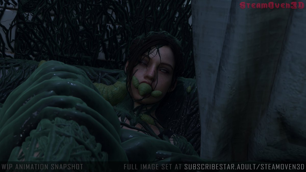 Some WIP stills from the upcoming continuation of the Claire x Parasites animation.

Full image set and first look animation available on subscribestar.adult/steamoven3d

#ResidentEvil #ClaireRedfield #3DCG #3dnsfw #3danimations #rule34art #rule34 #nsfw #3dart
