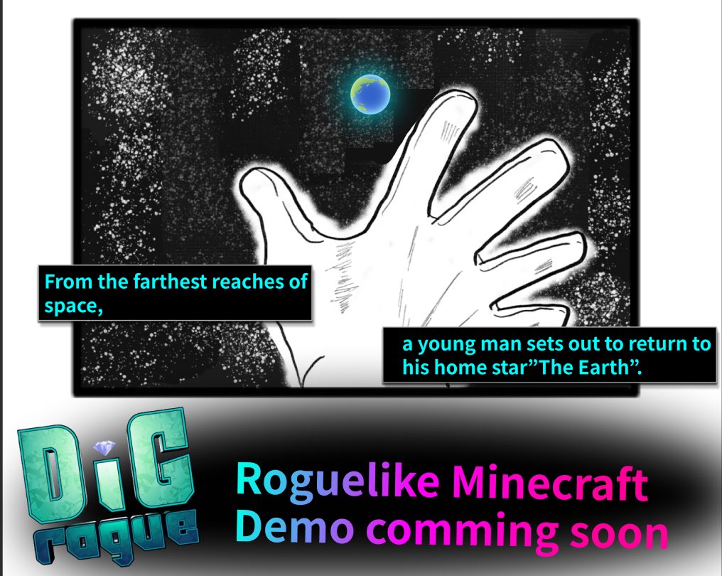 Digrogue's tweet image. oguelike Minecraft-inspired demo is coming soon. Add it to your wishlist!
&quot;DigRogue&quot; is a single-player mining and combat roguelite 3D action game. As you level up through mining and battling, you&apos;ll gain various perks. 
＃indiegame dev #Steam ＃Unity