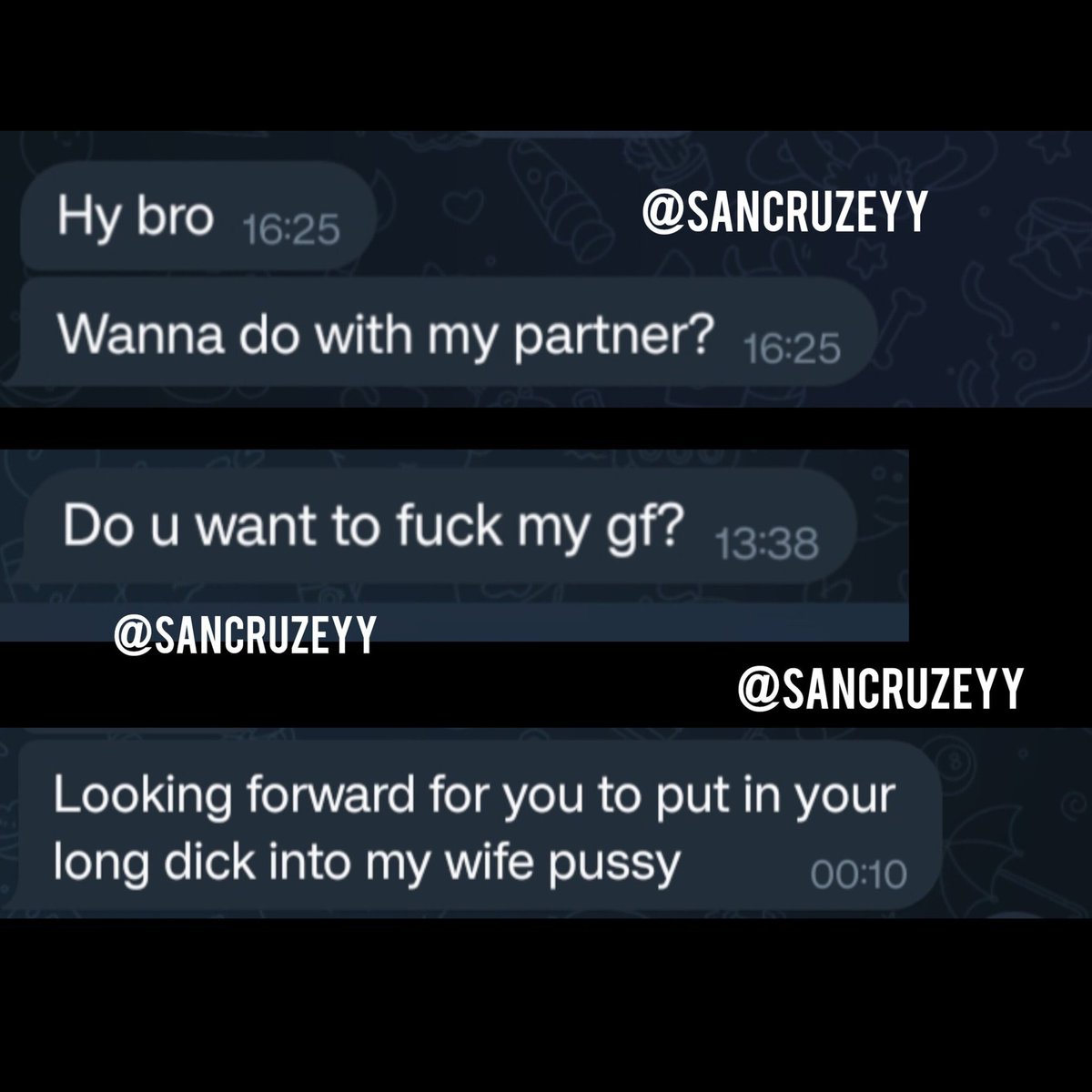 Private meetups with followers 🤫
Naughty girlfriends/wives and single ladies who wanna try my 7 inch dick and guys wanting me to fuck their partners
Had good fun with them 😜
Msg me if you wanna meet me 
DM me or Tele: TheLoxa