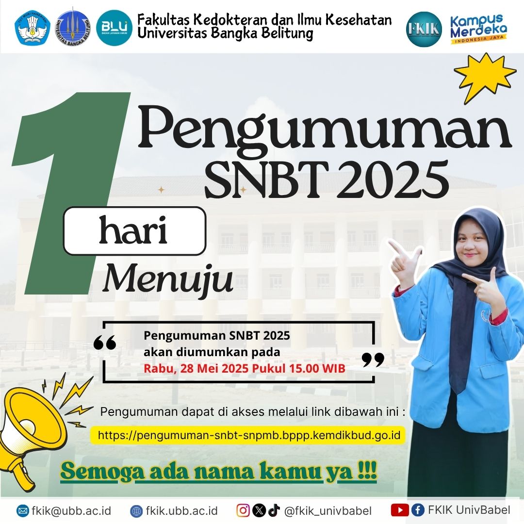 fkik_univbabel's tweet image. Ke kampus UBB naik sepeda,
Tas di punggung isi buku.
Besok pengumuman SNBT dibuka,
Semoga ada nama kamu!

📅 Rabu, 28 Mei 2025
🕒 Pukul 15.00 WIB
⠀
Cek hasilmu langsung di sini yaa:
…muman-snbt-snpmb.bppp.kemdikbud.go.id

#FKIKUBB #SNBT2025 #PengumumanSNBT #CalonDokter #CalonPerawat