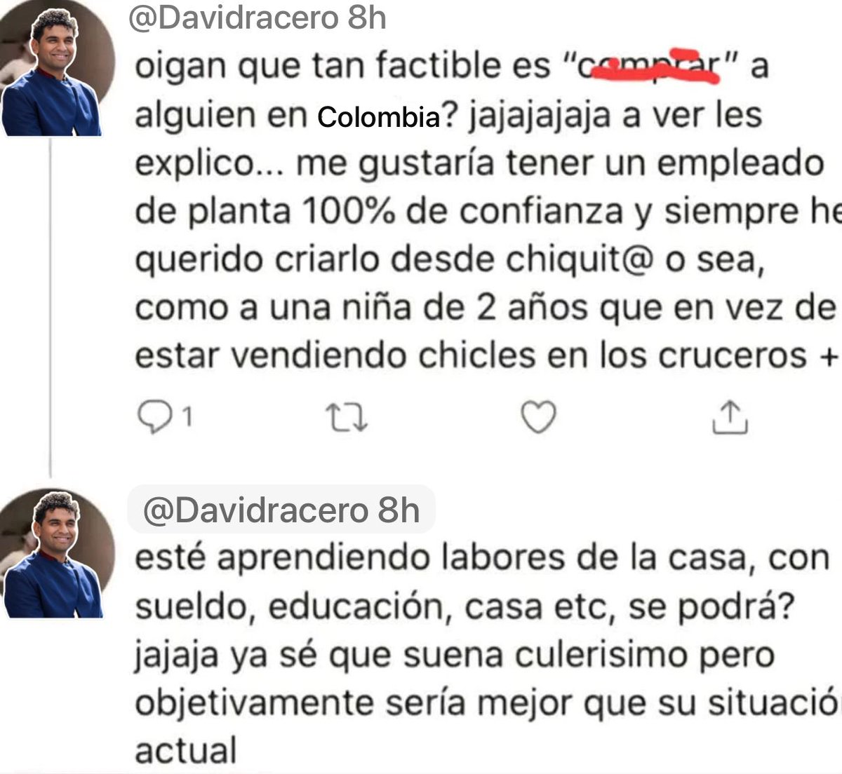 Gente de color humilde.