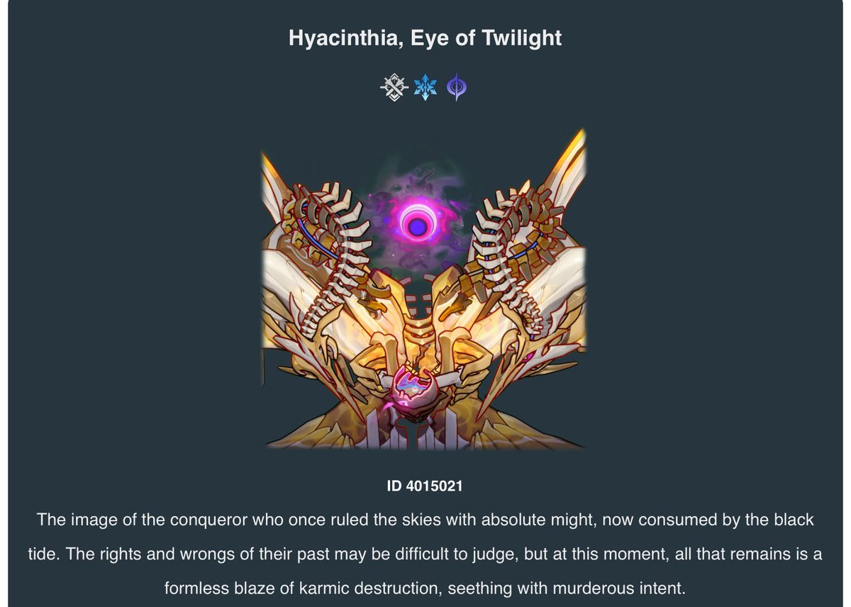// HSR 3.4 spoilers

Nikador, pollux and eye of twilight boss name just got update to mydeimos, castorice and hyacinthia in homdgcat 🫠

Seems like Anaxa is right