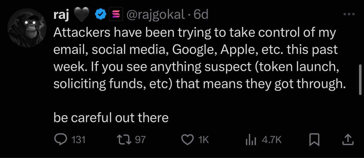 <a href="/ayyyeandy/">Andy</a> <a href="/rajgokal/">raj 🖤</a> Thanks for actually blurring the personal info unlike every other account on CT. 

Think Raj’s personal accounts got social engineered and they tried to extort him for funds with the PII obtained. Guess he didn’t pay so they started trolling and posted it after they compromised