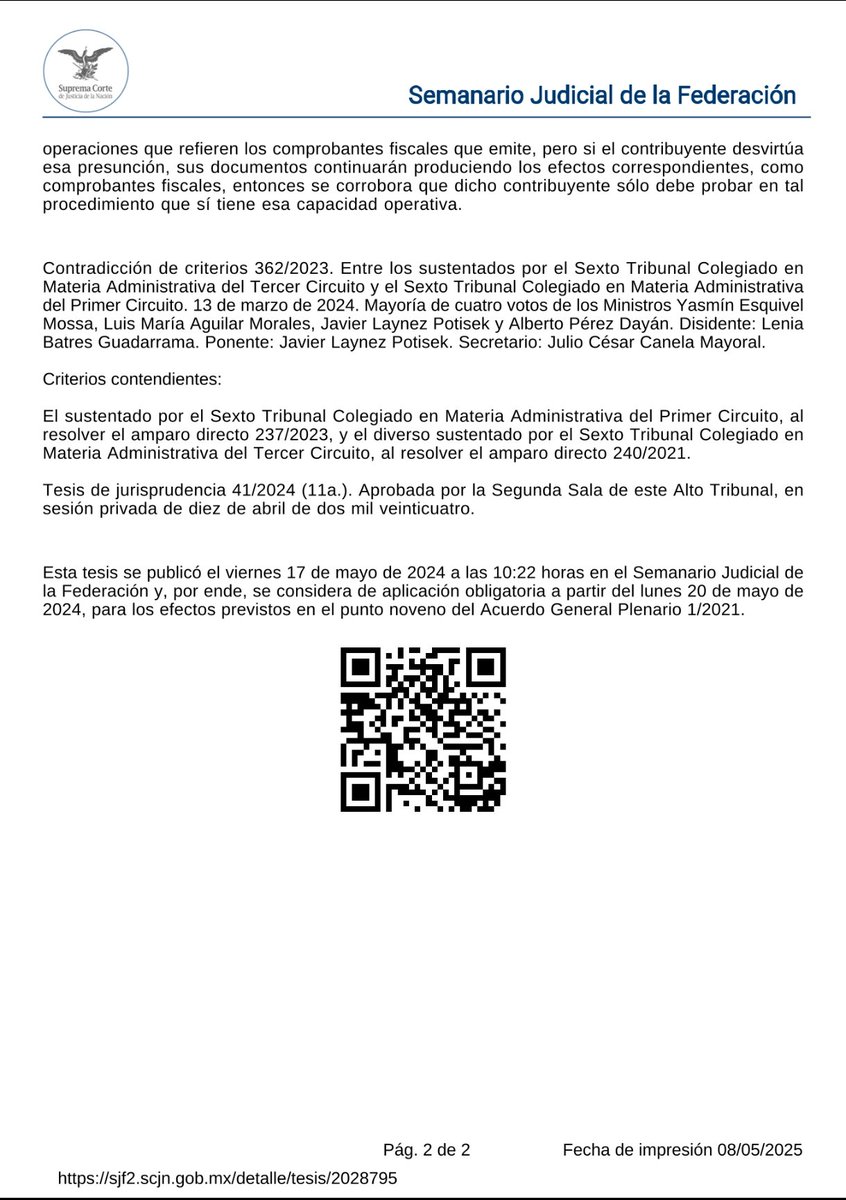 ¿El SAT presume que tus operaciones no existen?
La <a href="/SCJN/">Suprema Corte</a> lo deja claro en jurisprudencia obligatoria:
Solo debes demostrar que tienes capacidad operativa. No estás obligado a probar cada operación.
#SCJN #SAT #Jurisprudencia #DerechoFiscal #JusticiaFiscal
📄⚖️ Léela aquí: