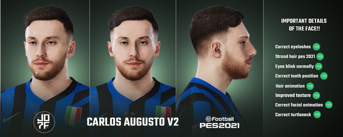Carlos Augusto V2 - PES 2021 (PC MOD)   
-   
Become a subscriber and get the download released for this and other faces   
-   
Download:   
Option 1 - buymeacoffee.com/jo7facemaker/e…
Option 2 - ko-fi.com/s/bf088337c4
-   
#eFootball #PES #PES2021 #eFootball2025 #FIFA #EAFC24 #EAFC25