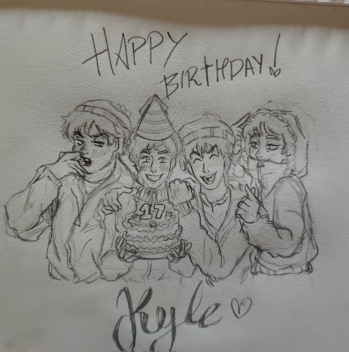 juliana_pizz847's tweet photo. Feliz cumpleaños 🎉 Kyle 💚
Obviamente no iba a acabar este día sin su respectivo dibujo y pastel de Red Velvet 🔥, espero que les guste.👾 (Ignoren las manos)
#KyleBroflovski #kyleweek2025 https://t.co/Dxepz0cF11