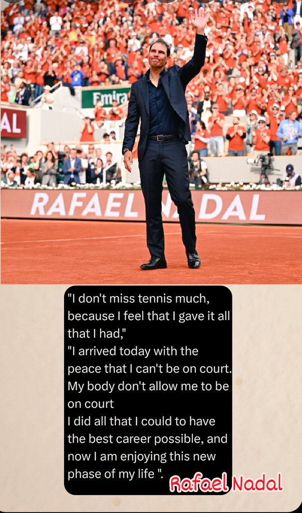 Myself &amp; #Nadal share two things in common:

* That peaceful, complacent feeling of retiring with no regrets. 😉 

* Sharing the same birthday ☺️ ♊️ 

Congratulations on a fantabulous career 👏 🎊 🍾 

#Gratitude #Samebirthday #rackets #tennis #Rafael #Nadal #Legend