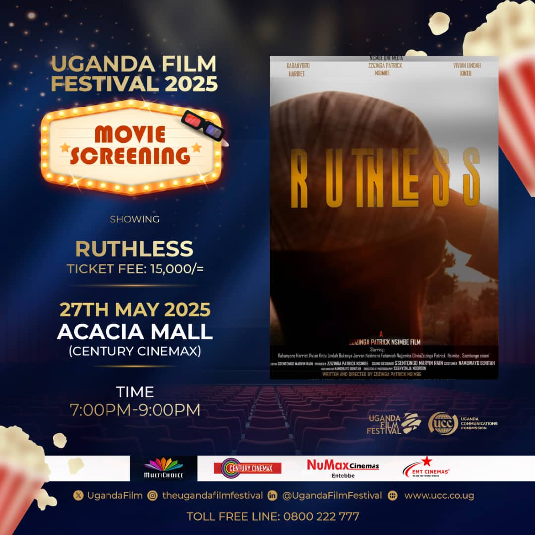 MAASO KU LUTIMBE!!!! 
Let's look at which Ugandan films are going to show at different cinemas . 
RUTHLESS- Acacia mall
SPEAk- Arena Mall 
EXECUTE- Emt cinemas
PRAYER- Metroplex 
LAMA- Numax Entebbe 
<a href="/UCC_Official/">UCC</a>
<a href="/UgandaFilm/">Uganda Film Festival</a>
<a href="/ntvuganda/">NTV UGANDA</a>
<a href="/DStvUganda/">DStv Uganda</a>
<a href="/sparktvuganda/">SPARK TV</a>
<a href="/cinemaUGApp/">Cinema UG</a>