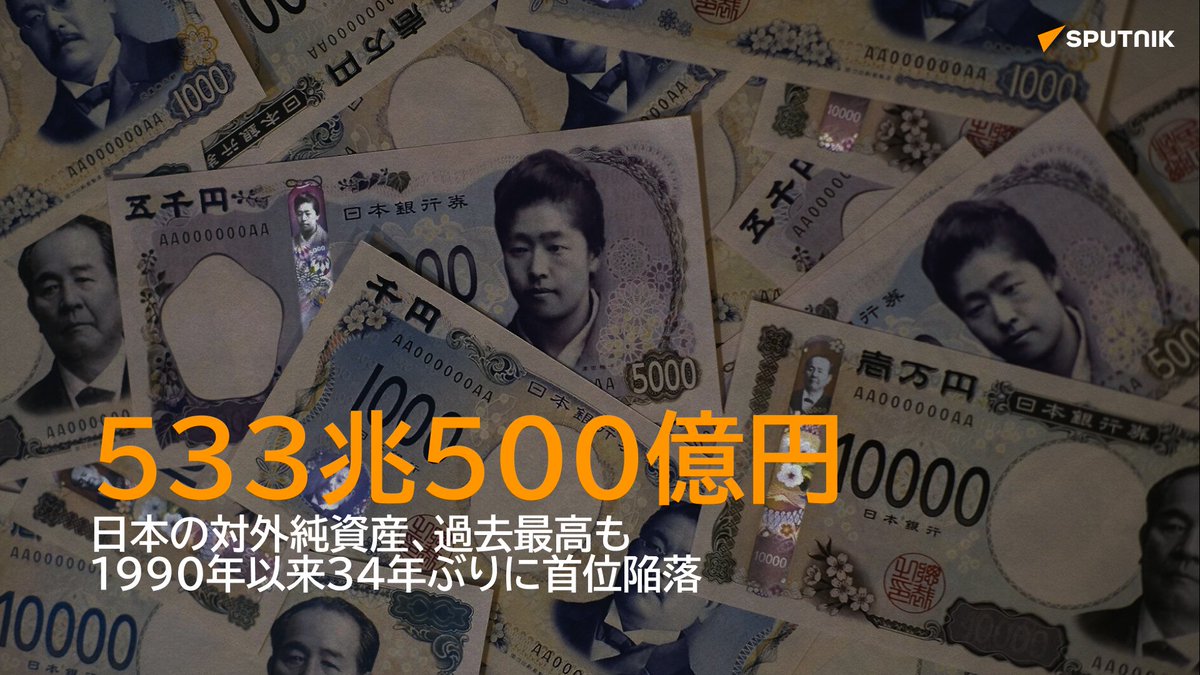 日本の対外純資産、過去最高もドイツに抜かれ首位陥落 34年ぶり】 🇯🇵財務省は27日、2024年末時点での対外純資産の残高が533兆500億円となり6年連続で過去最高を更新したと発表した。ただし、ドイツに抜かれて1990年以来34年ぶりに首位から陥落した。  #今日の数字_ ...