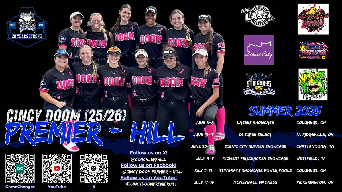 (Coach Jeff) Cincy Doom Premier- Hill (@coachjeffhill) on Twitter photo One more Summer Representing The Cincy Doom Organization!
We gonna Show up & Show Out!
Coaches,
We still have a handful of Uncommitted 2026s! Below is our Summer Schedule. Be sure to check them out!
#DoomStrong <a href="/ImpactRetweets/">Impact Promotions</a> <a href="/SBRRetweets/">Softball Recruiting Reposts</a> <a href="/scan1ansports/">κ±α΄α΄Ι΄Κα΄Ι΄ κ±α΄α΄Κα΄κ±β’οΈ</a> <a href="/TopPreps/">SPORTS NEWS, VIDEOS, GRAPHICS, EXPOSURE & MORE</a> One more Summer Representing The Cincy Doom Organization!
We gonna Show up & Show Out!
Coaches,
We still have a handful of Uncommitted 2026s! Below is our Summer Schedule. Be sure to check them out!
#DoomStrong <a href="/ImpactRetweets/">Impact Promotions</a> <a href="/SBRRetweets/">Softball Recruiting Reposts</a> <a href="/scan1ansports/">κ±α΄α΄Ι΄Κα΄Ι΄ κ±α΄α΄Κα΄κ±β’οΈ</a> <a href="/TopPreps/">SPORTS NEWS, VIDEOS, GRAPHICS, EXPOSURE & MORE</a>