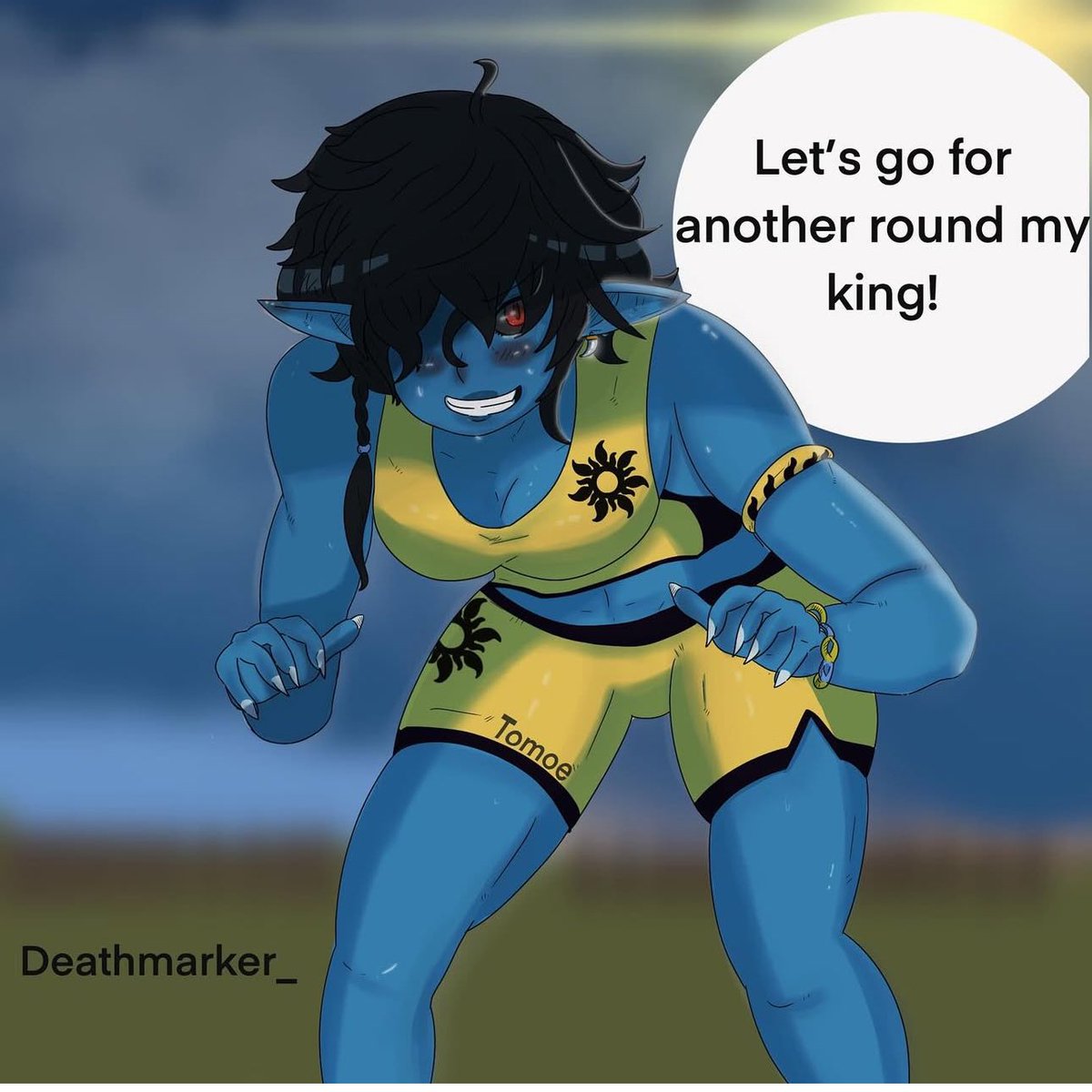 thomas_malyk's tweet image. Tomoe the grappler! #oc #anime #drawing #wrestling #goblin