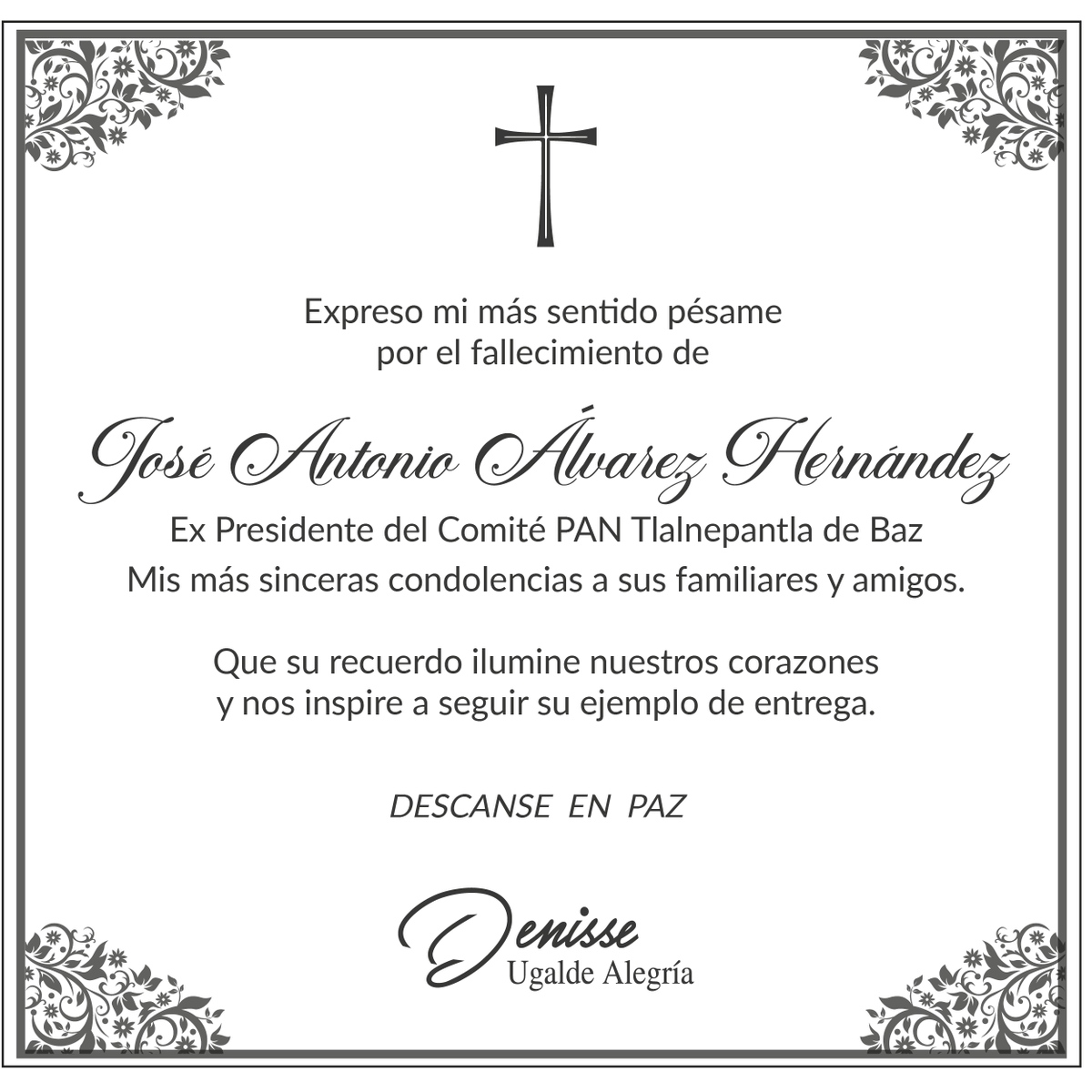 Mis más sentidas condolencias a sus familiares y amigos. 
Descanse en paz 🕊️