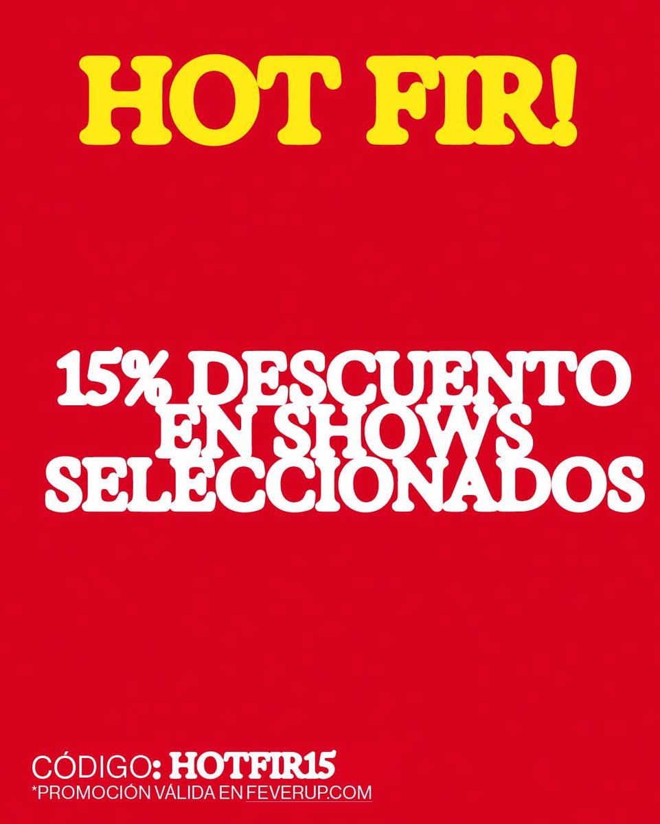 HologramaMx's tweet image. ¡@indierocks nos tiene esta súper sorpresa! 15%OFF en los shows que siguen en su cartelera.

🔥PROMO #HotFire🔥