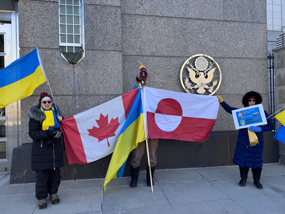 <a href="/OJoelsen/">Orla Joelsen</a> 🇨🇦🇬🇱 in front of the US embassy in Ottawa, Canada