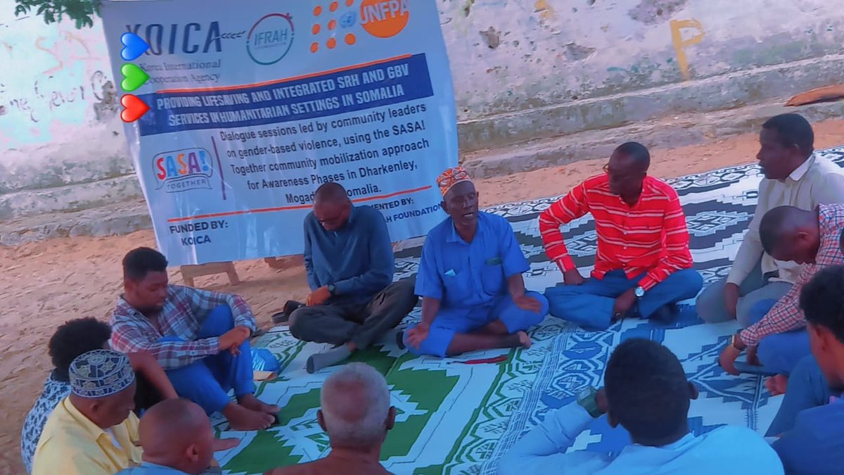 IfrahFoundation's tweet image. Community leaders in #Dharkenley took part in a #SASATogether session on intimate partner violence(IPV), promoting respect, equality &amp;amp; healthy relationships. Supported by @UNFPA_SOMALIA &amp;amp; @KOICAKenya, the session promotes healthy relationships &amp;amp; challenges harmful social norms.