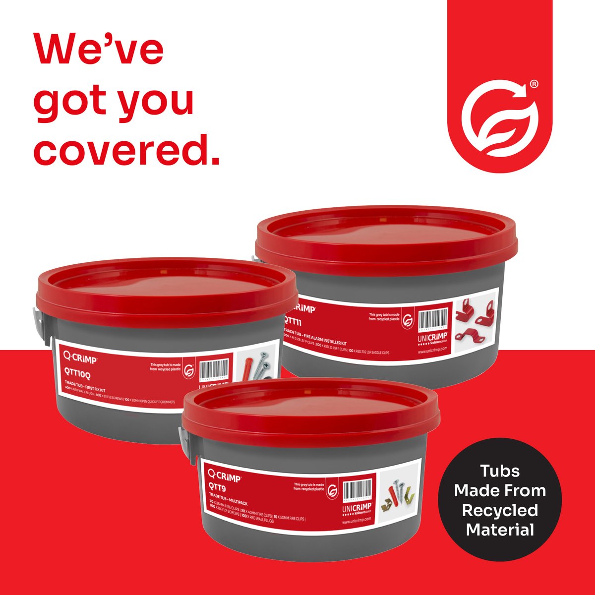 Unicrimp's tweet image. Tired of hunting for the right cable clip? 🧐

Grab a #tradetub with all the sizes you need — one simple solution for tidy, secure installs every time.

See what’s inside 👉 unicrimp.com/product/QTT4

#CableClips #Unicrimp