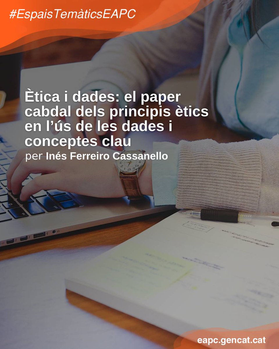 🆕 Ètica i dades: el paper cabdal dels principis ètics en l’ús de les dades i conceptes clau

✍️ Inés Ferreiro Cassanello

💻 #EspaisTemàticsEAPC "Gestió de la informació: transparència i protecció de dades"

👉 gen.cat/4jj6gi4

<a href="/governobertcat/">Govern obert</a>