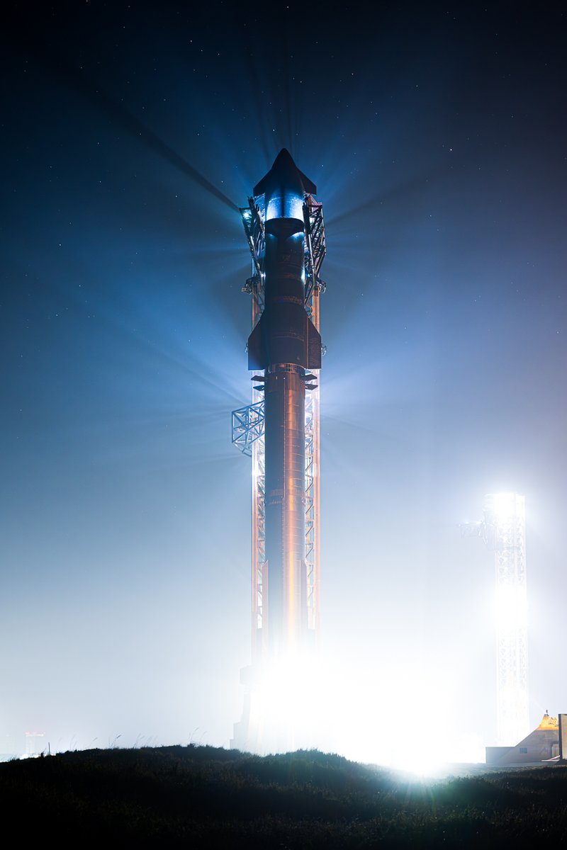 FLIGHT NINE — The largest and most powerful rocket ever developed by humanity, SpaceX’s Starship, is fully stacked at Starbase, Texas, ready for its ninth flight test tomorrow, May 27, between 7:30pm and 8:30pm EDT. Following two consecutive upper-stage failures during Flights 7