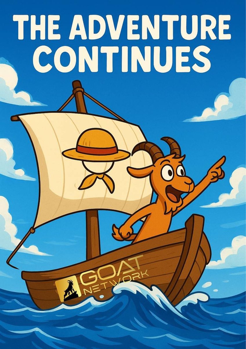GOAT Network ๐ก (@goatrollup) on Twitter photo ๐งญย The GOAT Armada sets sail! ๐๐
From May 26 to June 26, the Zealy Sprint returns โ and this time, itโs a voyage. ๐ข
Chart your course, complete quests, and collect treasures on the open sea.
Only the boldest goats make it to the captainโs deck. ๐ดโโ ๏ธ๐ฐ
โ๏ธย Start your journey: ๐งญย The GOAT Armada sets sail! ๐๐
From May 26 to June 26, the Zealy Sprint returns โ and this time, itโs a voyage. ๐ข
Chart your course, complete quests, and collect treasures on the open sea.
Only the boldest goats make it to the captainโs deck. ๐ดโโ ๏ธ๐ฐ
โ๏ธย Start your journey: