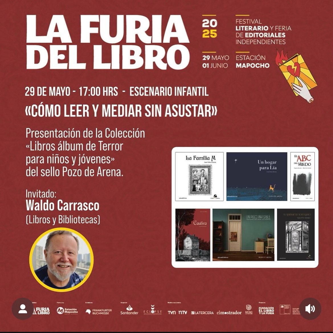 Agradecido, <a href="/plazadeletras/">Plazadeletras</a> me invitó a comentar la colección de terror infantil de su sello #PozodeArena y la labor de la mediación lectora en ese género.  Nos vemos en la <a href="/lafuriadellibro/">La Furia del Libro</a> <a href="/lectorcl/">Revista Lector</a>