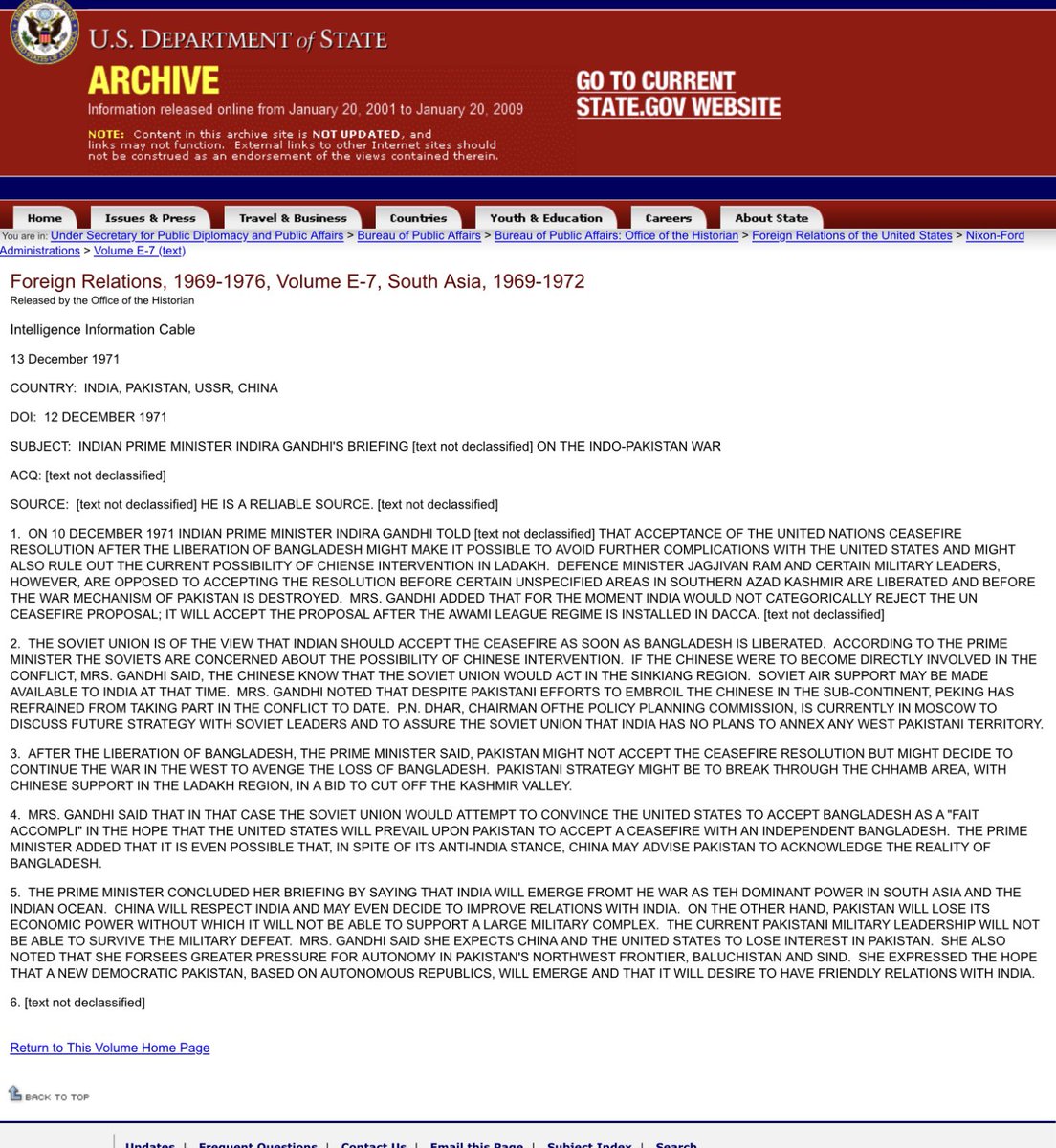 आयरन लेडी इंदिरा गांधी जी
अमेरिकी दबाव में 1971 का युद्ध तत्कालीन रक्षामंत्री जगजीवन राम जी व सेनाध्यक्ष सैम मॉनेकशॉ के विरोध के बावजूद भारत ने खुद ही रोक दिया ।बाबू जगजीवन राम चाहते थे कि कश्मीर का हमारा हिस्सा जो पाकिस्तान ने ज़बरदस्ती क़ब्ज़ा कर रखा है उसको लेकर ही युद्ध बंद