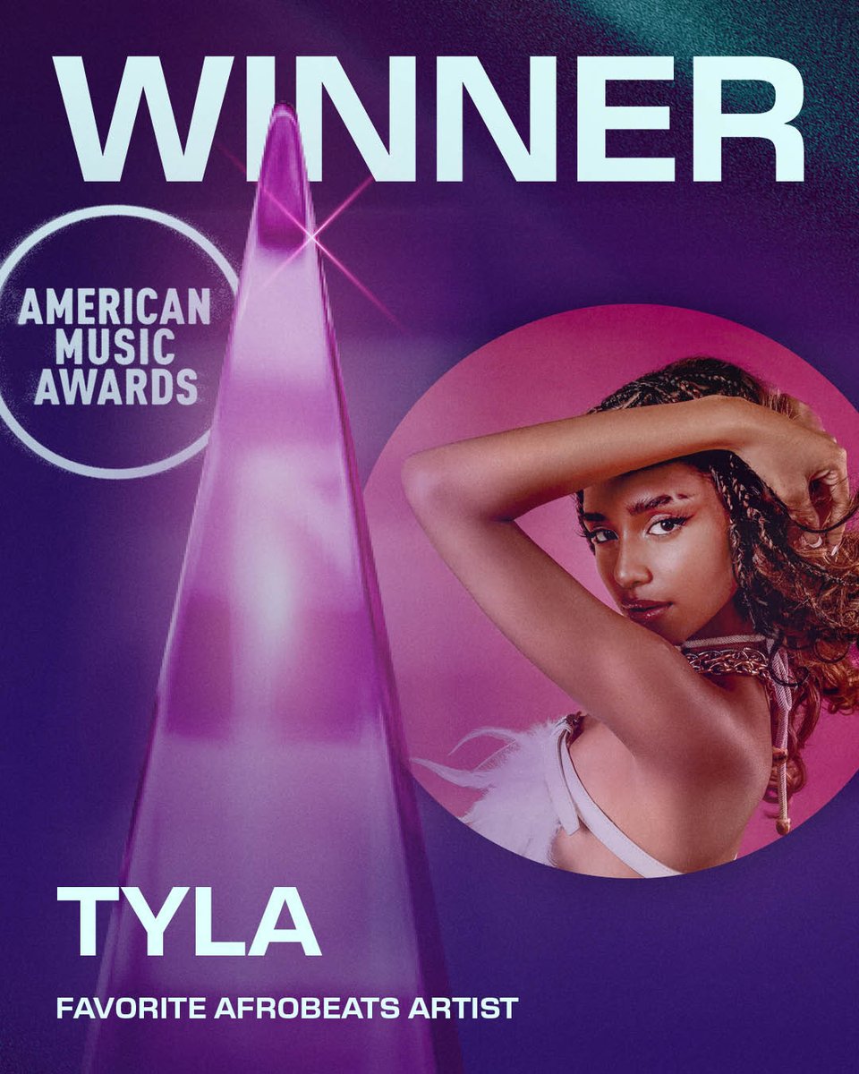 Tygers 🐅 You voted for Tyla and made her your Favorite Afrobeats Artist at the #AMAs!