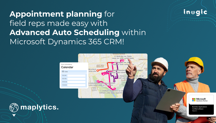 Maplytics's tweet image. Organized reps = happy clients.
Automate appointment planning in #CRM with built-in buffers and breaks.

bit.ly/3tXap3M

#AutoScheduling #Maplytics #FieldService #AppointmentScheduling