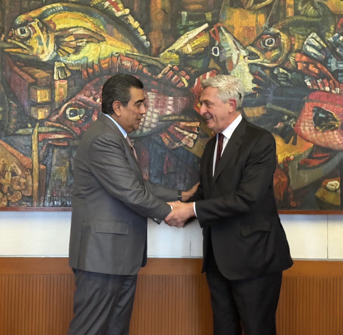 Sergio Salomón (@sergiosalomonc) on Twitter photo Esta tarde participé en reunión de trabajo con el Canciller Juan Ramón de la Fuente, el equipo de la <a href="/SRE_mx/">Relaciones Exteriores</a>, el alto comisionado de la ONU para los Refugiados (<a href="/Refugees/">UNHCR, the UN Refugee Agency</a>) <a href="/FilippoGrandi/">Filippo Grandi</a> y el <a href="/INAMI_mx/">INM</a>. En ella se reconoció la visión humanista e inclusiva del proyecto de nación Esta tarde participé en reunión de trabajo con el Canciller Juan Ramón de la Fuente, el equipo de la <a href="/SRE_mx/">Relaciones Exteriores</a>, el alto comisionado de la ONU para los Refugiados (<a href="/Refugees/">UNHCR, the UN Refugee Agency</a>) <a href="/FilippoGrandi/">Filippo Grandi</a> y el <a href="/INAMI_mx/">INM</a>. En ella se reconoció la visión humanista e inclusiva del proyecto de nación
