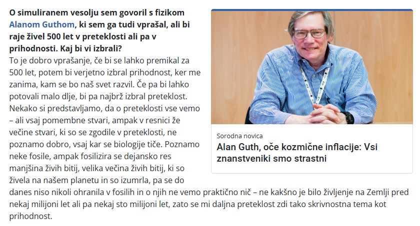 Bi raje potovali 500 let v preteklost ali prihodnost? Biolog Cene Gostinčar bi šel v obe smeri. Več v #stevilke270 #stevilke #sezona11 #življenje 
Več: rtvslo.si/stevilke/cene-…