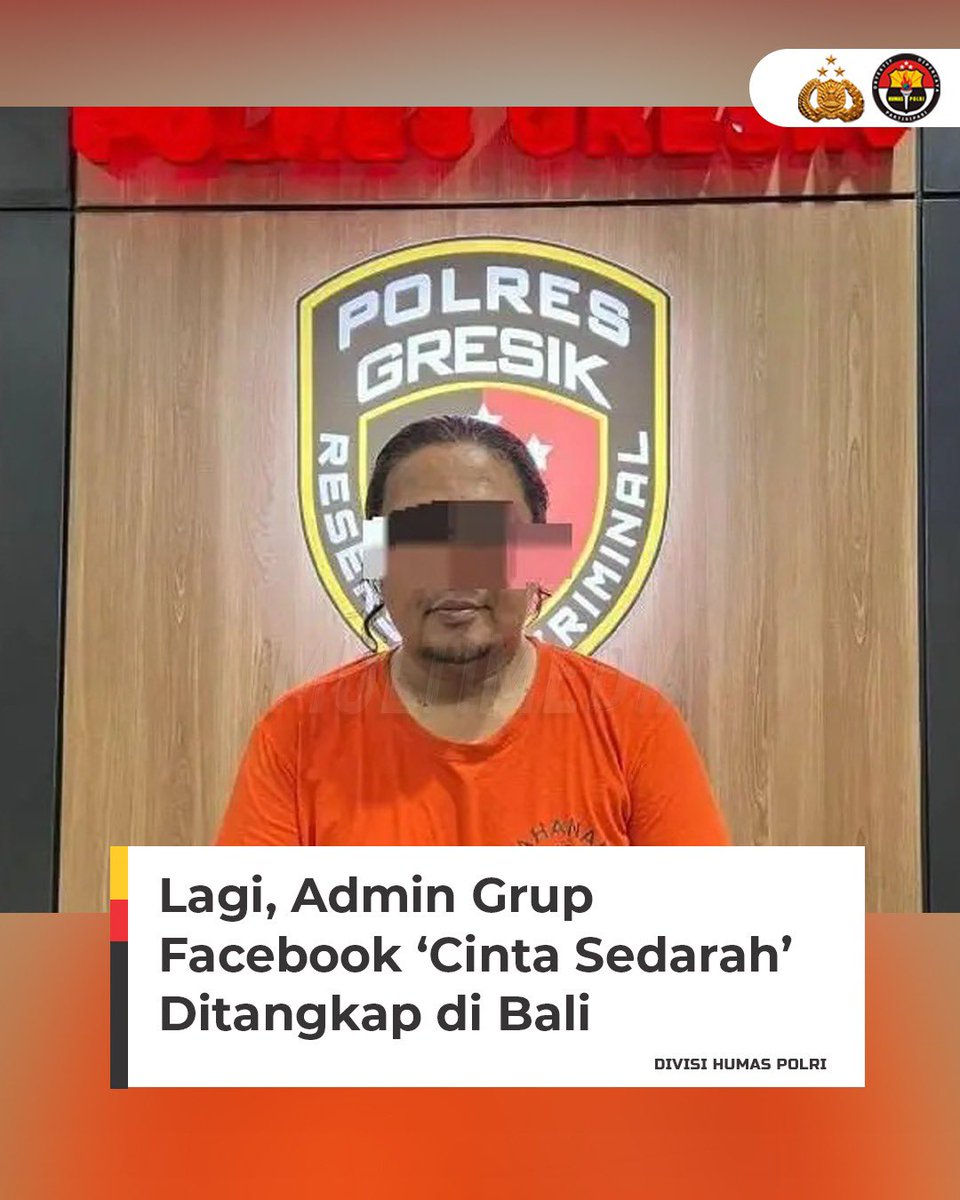 bidhumas_jatim's tweet photo. Polda Jawa Timur (Jatim) melalui Polres Gresik berhasil mengungkap kasus penyebaran konten asusila melalui media sosial. Seorang pria berinisial IDGAMU (44), warga Denpasar, admin grup Facebook "Cinta Sedarah" yang diubah menjadi "Suka Duka" #ProfesionalUngkapKejahatan https://t.co/HDqSBJRVhC